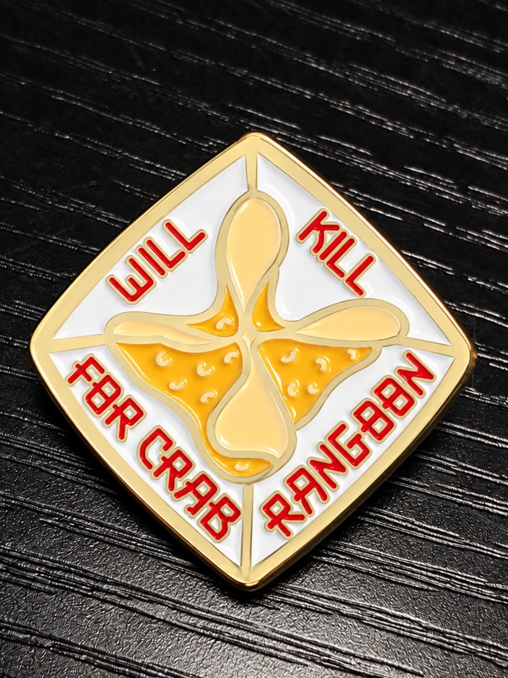 Funny Crab Rangoon Enamel Pin Will Kill for Crab Rangoon Foodie Brooch - Picture 1 of 3